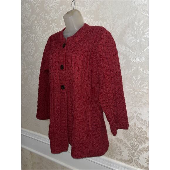 Shannon Woolen Mills 100% Merino Wool Button Long Sleeve Cardigan Size L - Picture 3 of 8